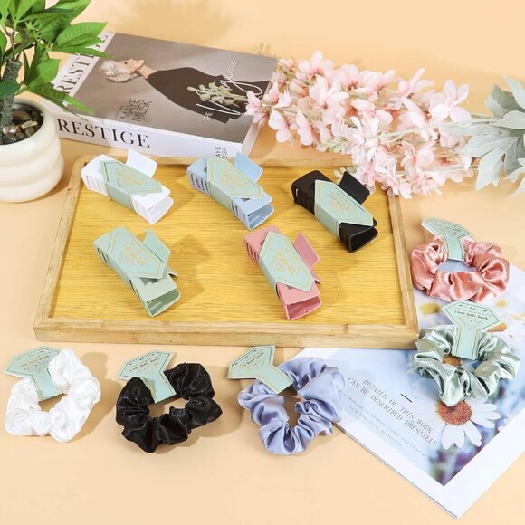 Bridesmaid Gift Set Satin Hair Ties Claw Clips Bridal Shower Wedding Accessories main image 9